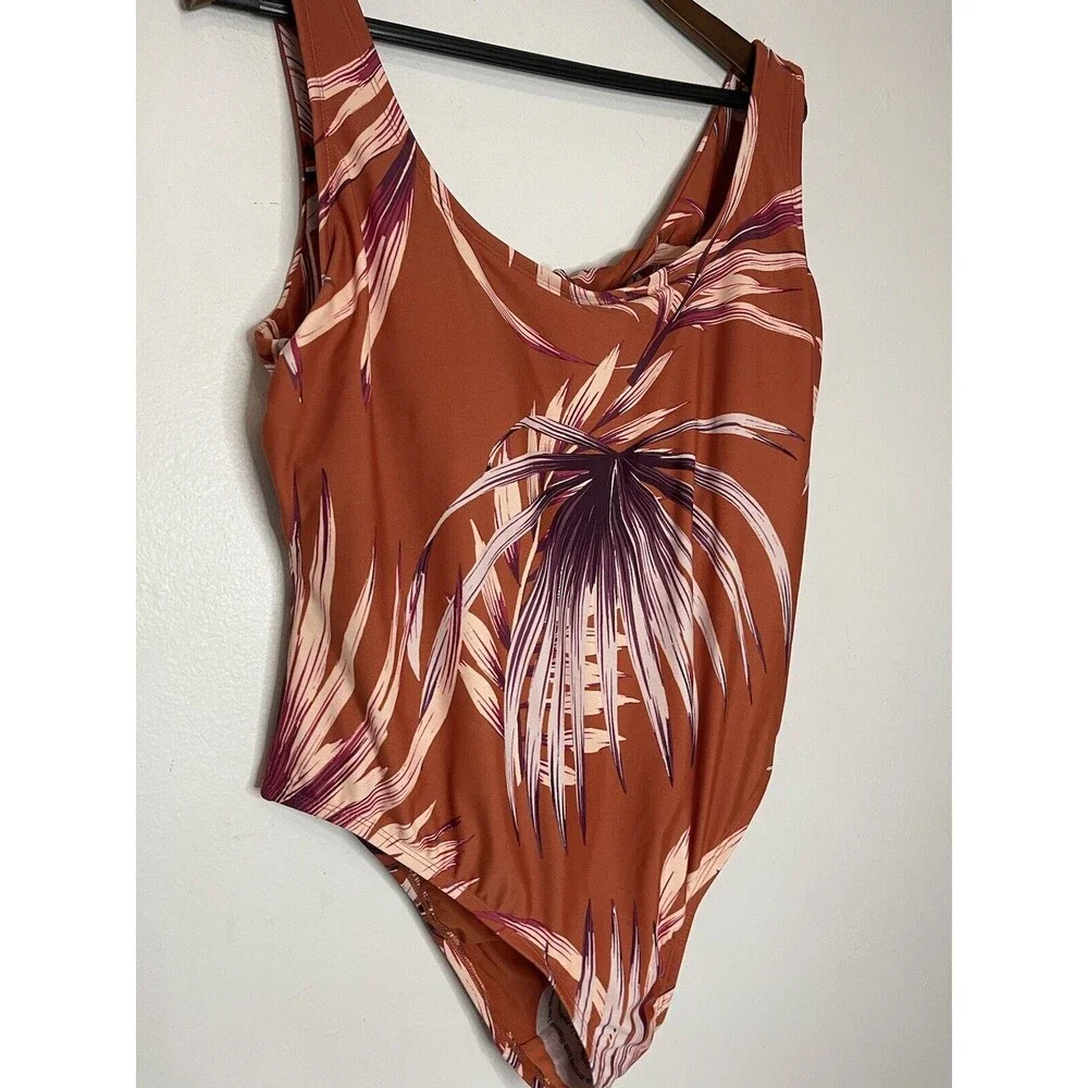 Palisades Beach Club Women's 20W One Piece Swimsuit Burnt Ochre Palm Desert NWT